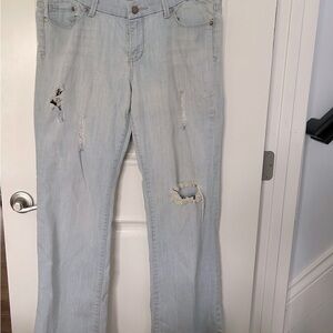 Seven Distressed Plus Size Boot Cut Jeans